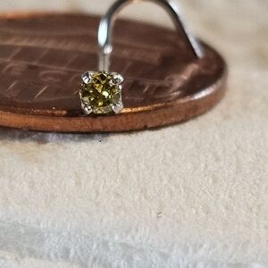 Elegant Silver and Green Stud Earrings